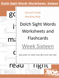 16th installment of sight word printable practice sheets