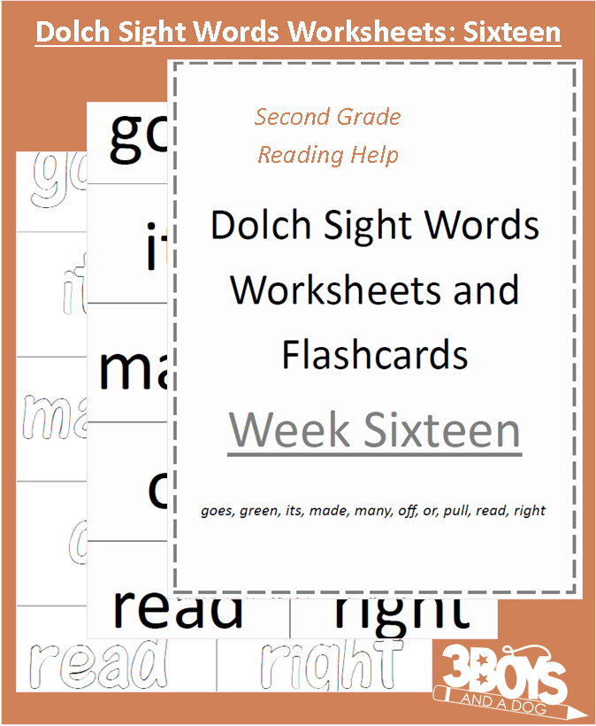16th installment of sight word printable practice sheets