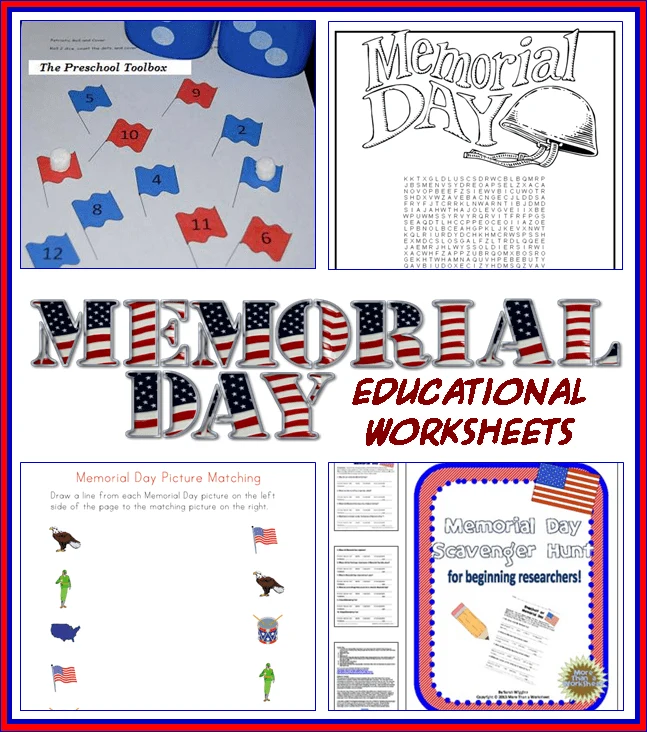 Memorial Day Educational Worksheets