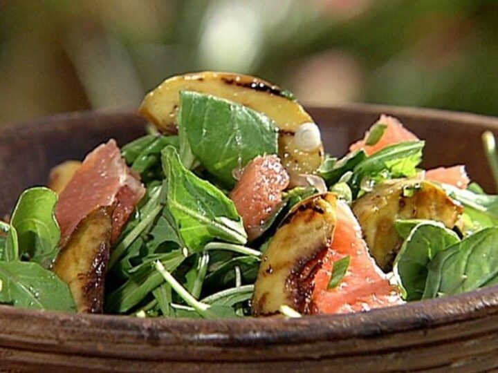 Image for Grilled Peach Salad with Grapefruit Vinaigrette