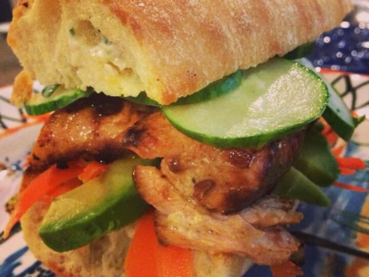 Image for Grilled Salmon Sandwiches with Creamy Avocado