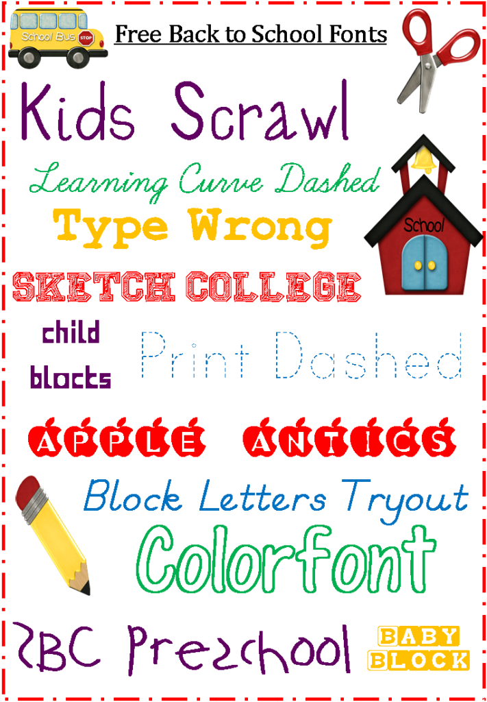 back to School Fonts