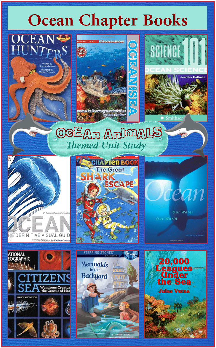 Titles of 9 Ocean Chapter Books for kids