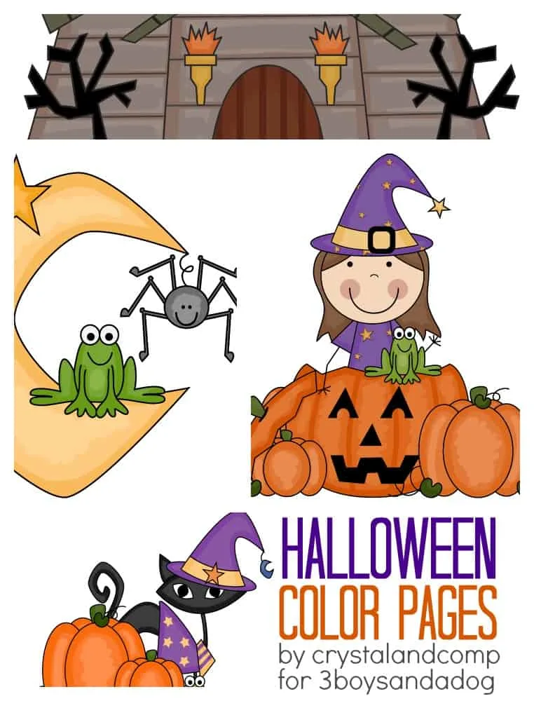 kid color pages halloween
