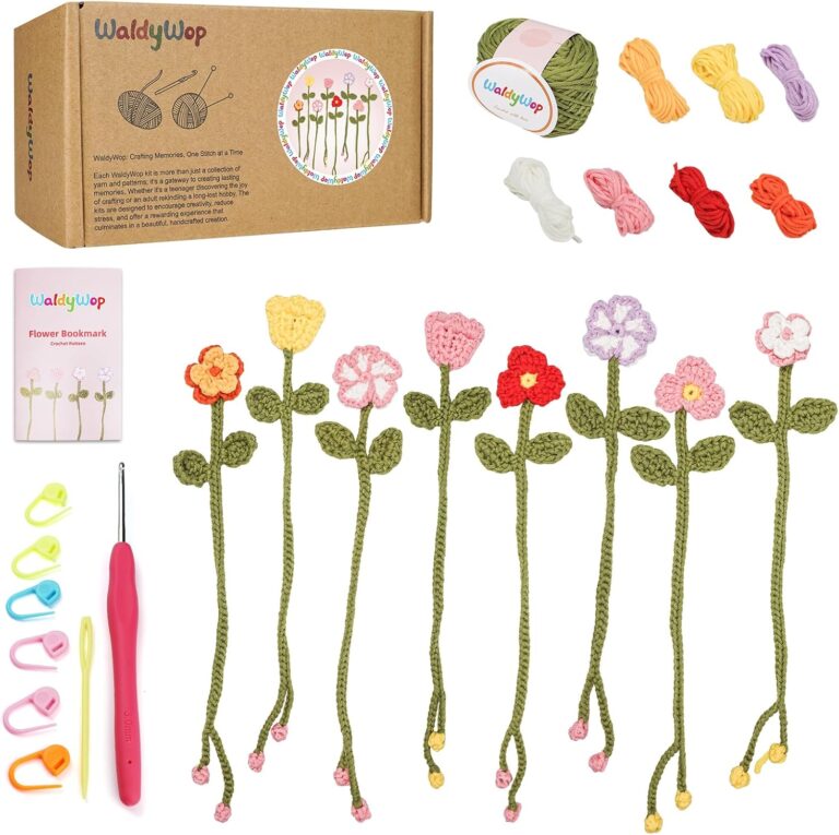 Flower bookmarks crochet kit for beginners