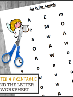 feature image that reads letter a printable find the letter worksheet