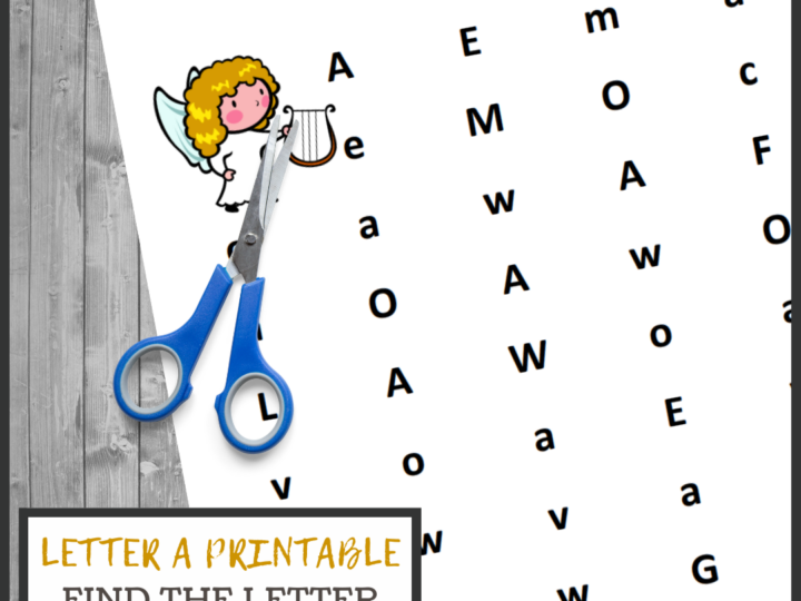 feature image that reads letter a printable find the letter worksheet