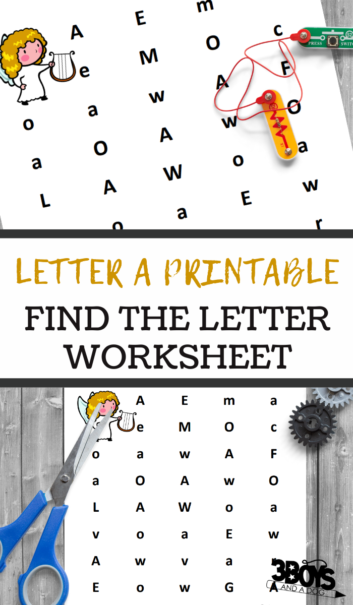 pin image that reads letter a printable find the letter worksheet