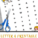 pin image that reads letter a printable find a letter worksheet