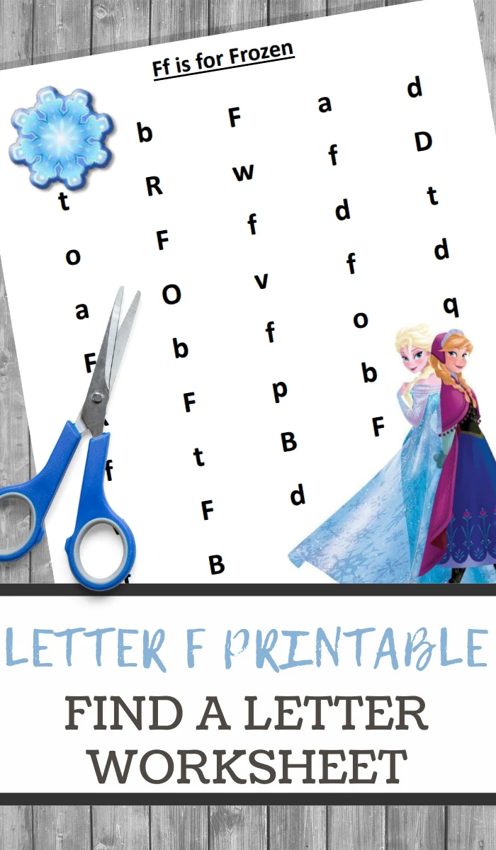 pin image that reads letter f printable find a letter worksheet