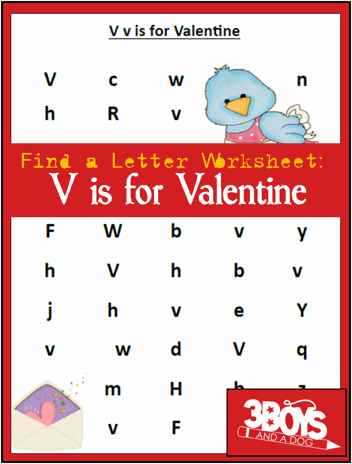 Find a Letter: V is for Valentine