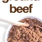 browned ground beef in white bowl