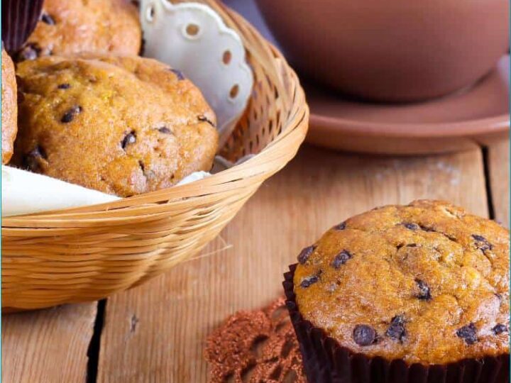Chocolate Chip Pumpkin Muffins from a Boxed Cake Mix