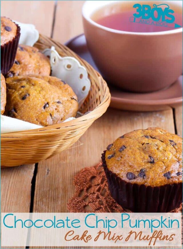 Chocolate Chip Pumpkin Muffins from a Boxed Cake Mix