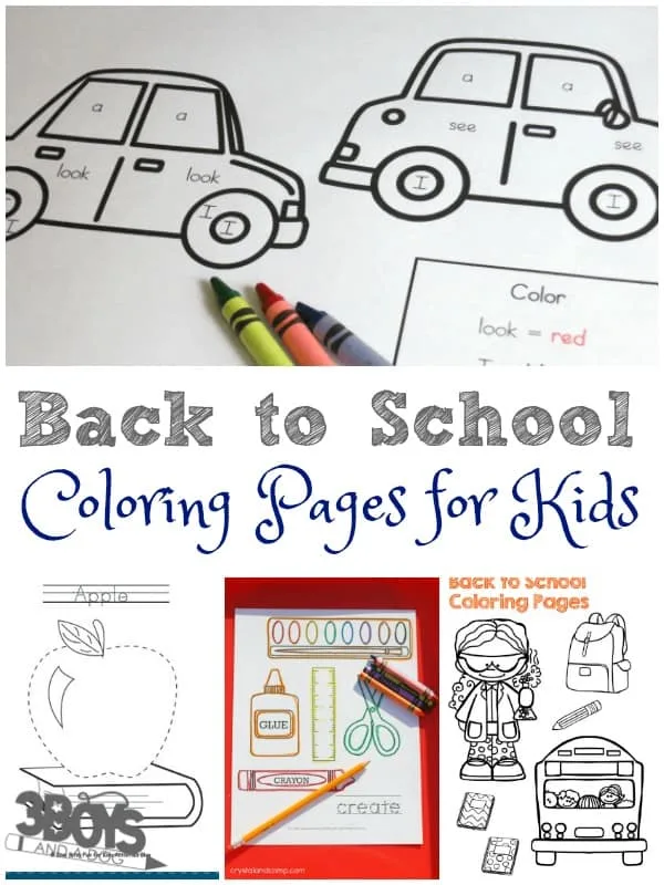 Fun Back to School Coloring Sheets