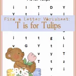 T is for Tulips, Spring Letter Find Printable