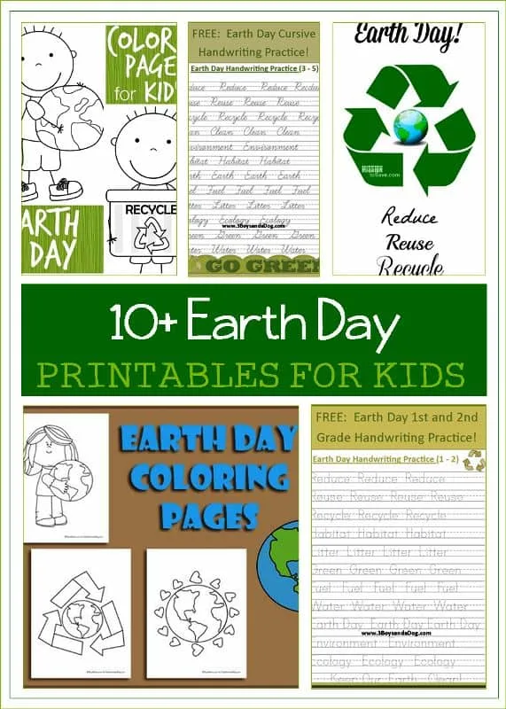 Over 10 free Earth Day Printables for Kids