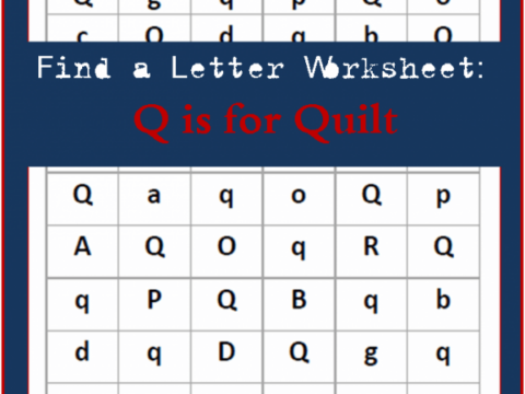 homeschooling freebies - letter find worksheet q is for quilt