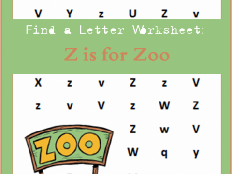 Letter find worksheet: Z is for Zoo