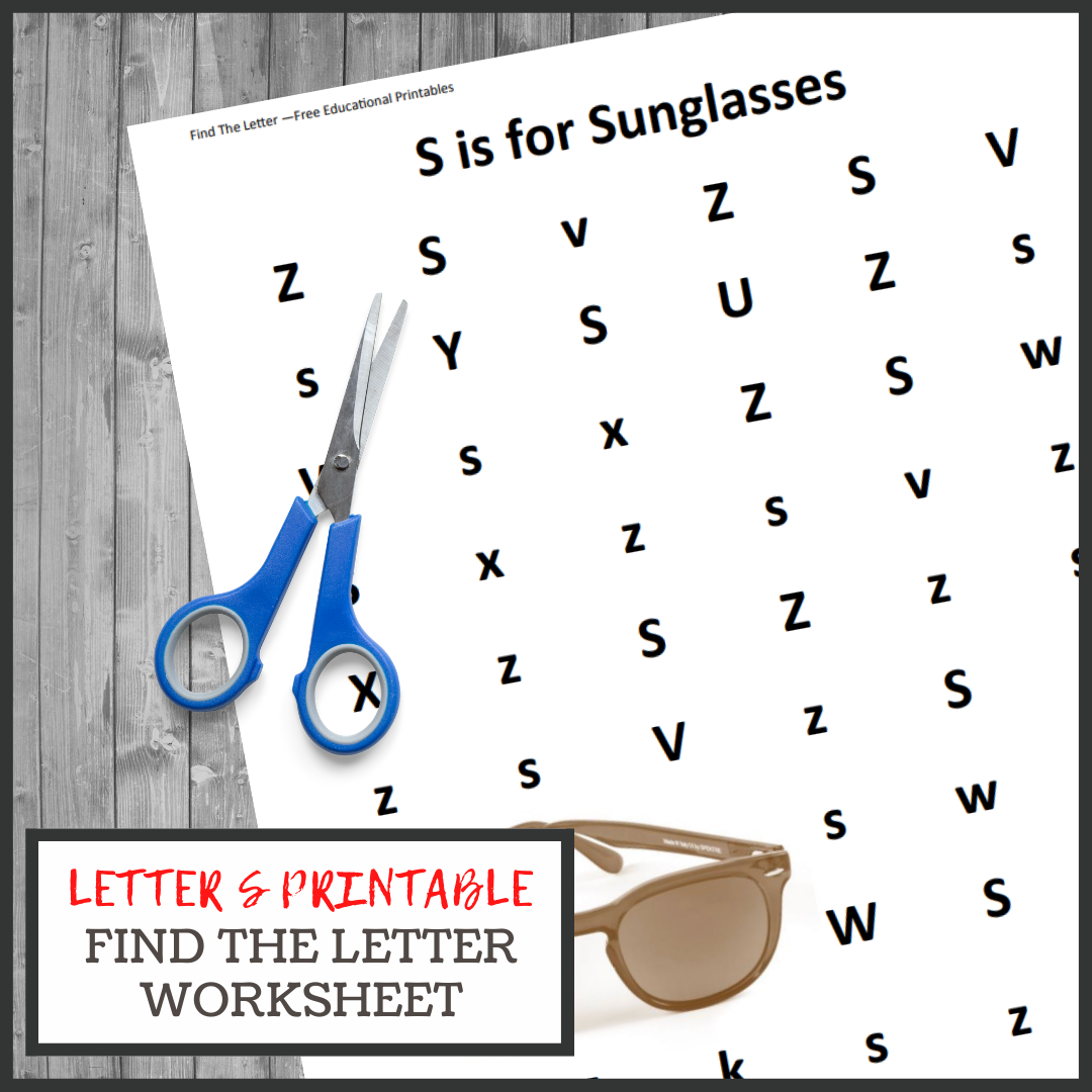 Find the Letter: S is for Sunglasses