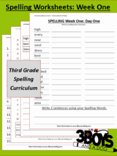 Grade Three Spelling Curriculum Week One