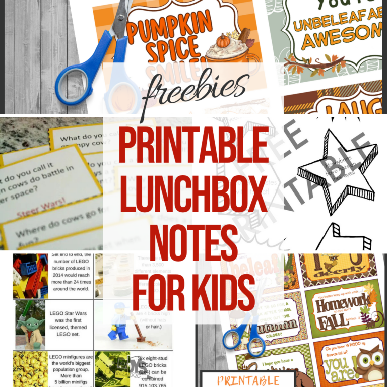 Printable Lunchbox Notes for Kids