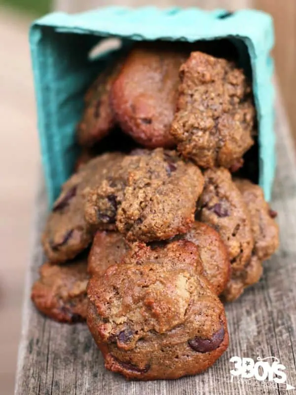 These 5-ingredient Chocolate Chip Cookies are so delicious and can be whipped up in just a couple minutes - a dangerous combination!