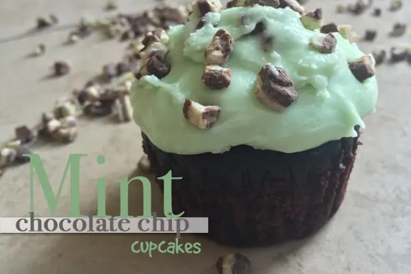 Easy Mint Chocolate Chip Cupcakes from Boxed Cake Mix!