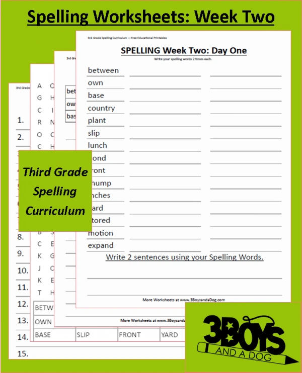 Grade Three Spelling Curriculum Week Two