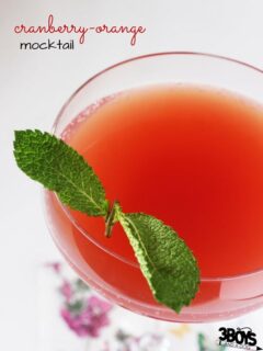 Cranberry Mocktail recipe is a great non-alcoholic drink for your kids or pregnant guests to enjoy at your next gathering.
