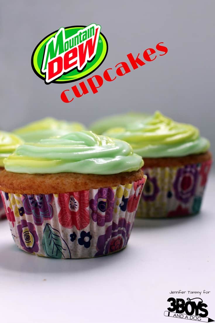 Mt Dew Cupcake Recipe - a great dessert for a teen birthday party or for the Mountain Dew fan in your life