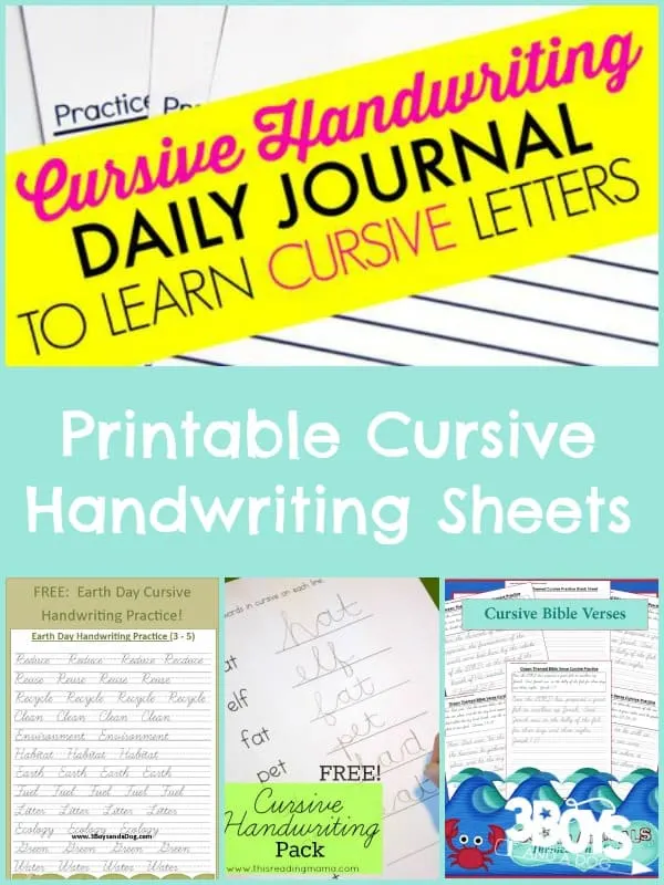 Cursive Handwriting Sheets