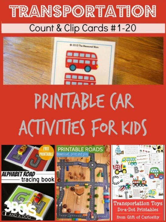 Printable Car Activities for Kids - 3 Boys and a Dog
