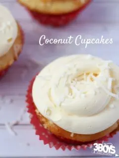 This Coconut Cupcake Recipe is a tropical cupcake recipe that's perfect for your beach-themed party menu