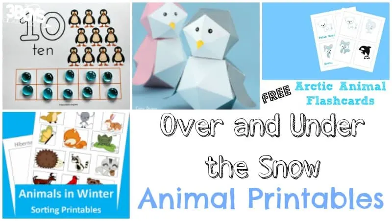 Over and Under the Snow Animal Printables for Kids