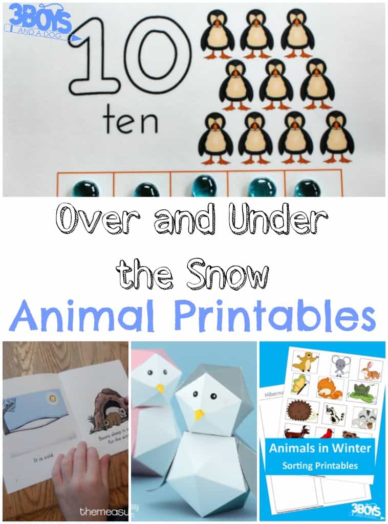 Over and Under the Snow Animal Printables