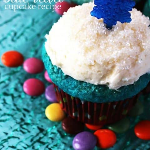Frozen Inspired Blue Velvet Cupcakes