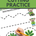 cutting exercises for preschoolers in a cute saint patrick theme