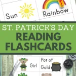 reading flashcards for preschoolers in a cute saint patrick theme