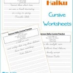 Famous Haiku Cursive Handwriting Printable Worksheets