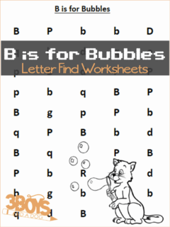 Find the Letter B is for Bubbles Worksheets