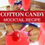 pretty pink cotton candy mocktails for children