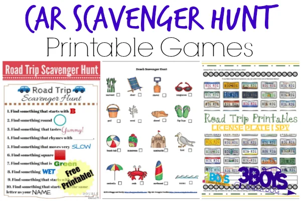 24 Car Scavenger Hunt Printable Games