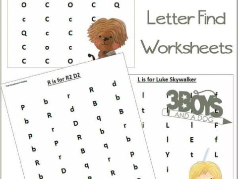 Star Wars Letter Find Worksheets