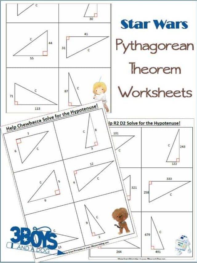 Star Wars Pythagorean Theorem Worksheets