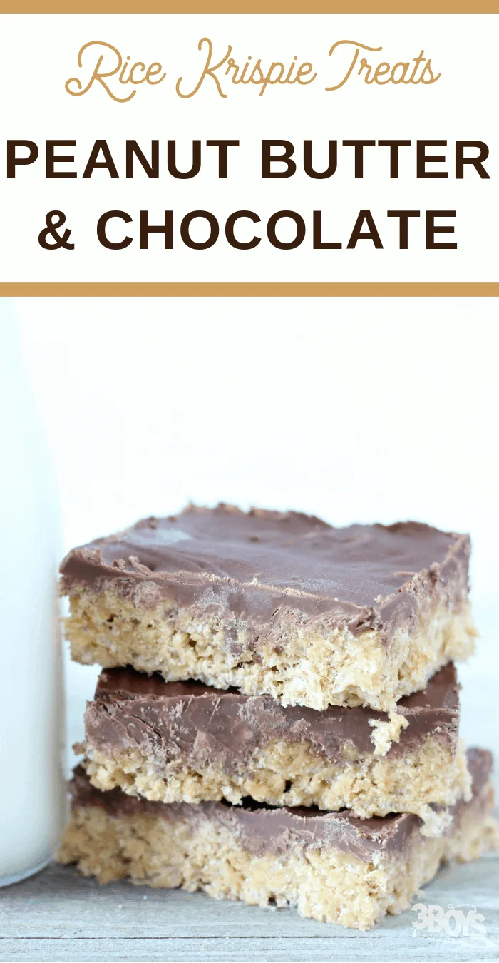 best ever Rice Krispie treats with peanut butter and chocolate