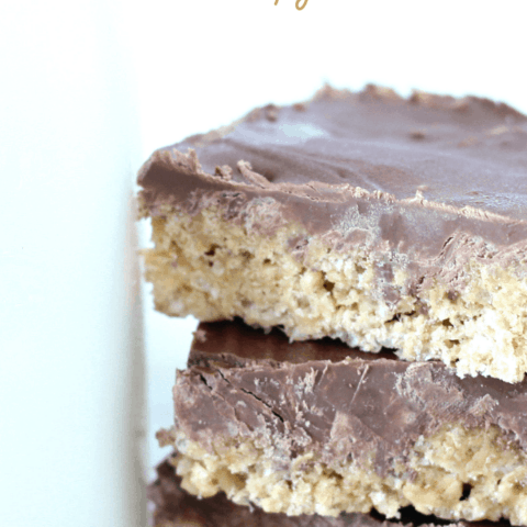 peanut butter and chocolate rice krispie squares
