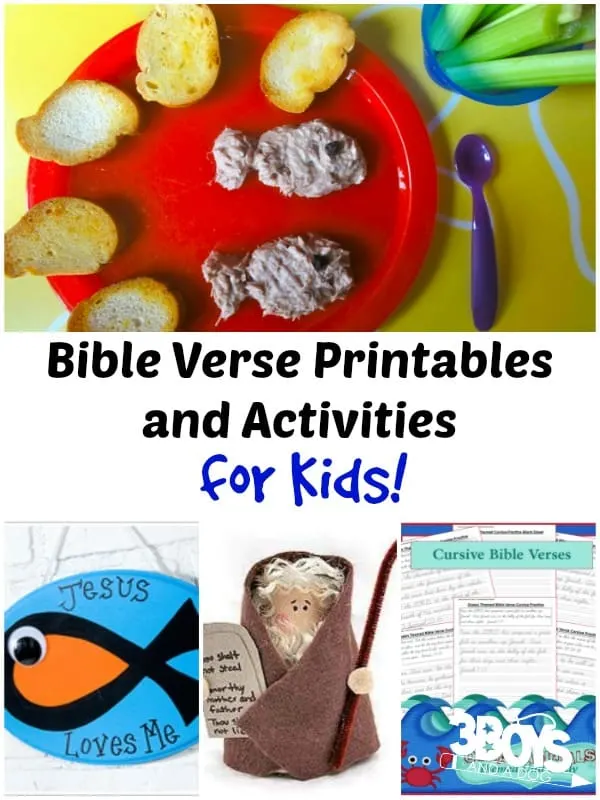 Bible Verse Printables and Activities for Kids