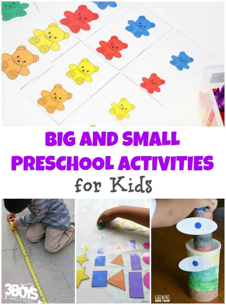 Big and Small Preschool Activities for Kids