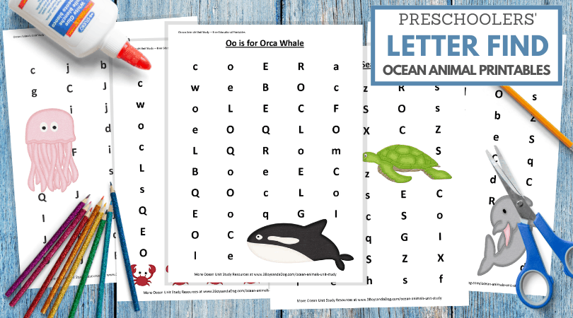 free printable letter find ocean worksheets